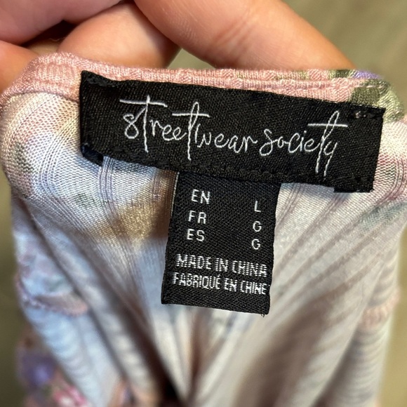 Streetwear Society Pink and Purple Patterned Top - Picture 2 of 2